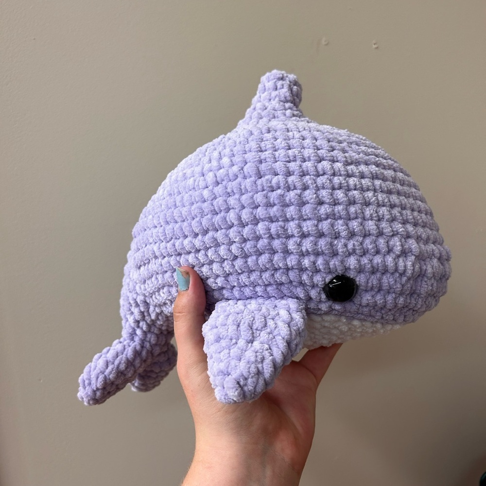 NEW handmade purple shark crochet Plushie stuffed animal toy - Picture 2 of 2